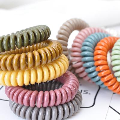 China For hair ponytail Mengxin 5.5cm little girls hair accessories kids elastic hair rubber bands telephone line spiral hair ties for sale