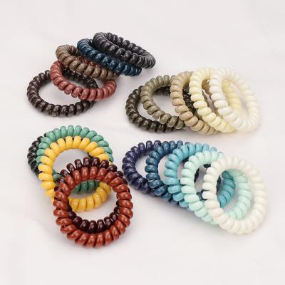 China Hold your hair Mengxin custom spiral hair ties accessories elastic black rubber bands for hair telephone blue rubber band hair vendor for sale