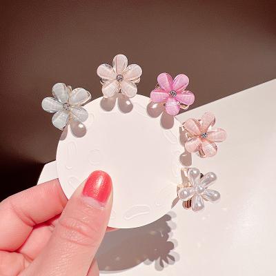 China Custom hair clip claw Mengxin small diamond floral rhinestone mini claw flower metal hair accessories clips claws with stones crystals for sale