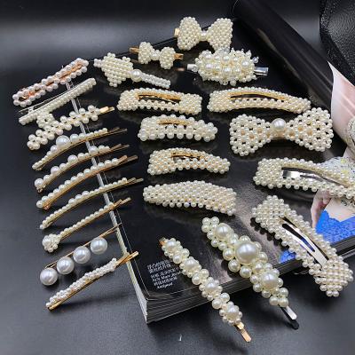 China Korean pearl hair clips wholesale sweet Mengxin fashion elegant bridal hair accessories luxury girls korean hair pins faux pearl clips for women for sale