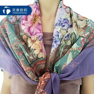 China New Antistatic 100% Polyester Voile Chiffon Soft Printed Breathable Lightweight Satin Scarf Fabric for sale