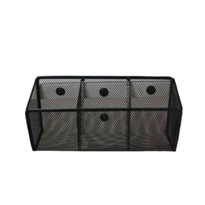 China Home 27*8.5*12.5cm Iron and Wire Mesh Metal Magnetic Desk Pen Holder Organizer for sale