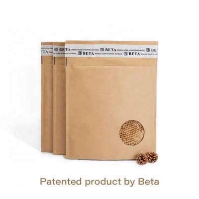 China Biodegradable Kraft Paper Eco-friendly Pure Paper Honeycomb Padded Mailers Bags With Self Seal Strip On Cover Slap, Colorful Mailing Envelopes for sale