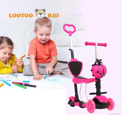 China Children's toys glowing 5 wheels in 1 mother push girls toddler scooter/kids scooter 1-3 years old kids toys for sale