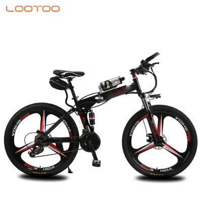 China Israel Dubai Aluminum Blue Adult Folding Foldable Mtb Battery Power Drive Hidden Bicycle Mountain Electric Bike for sale