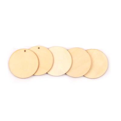 China 50PCS Folk Art DIY Mixed Natural Round Charms Pendant Decor Wooden Scrapbook For Hanging Crafts Wooden Drop Accessories Embellishment for sale