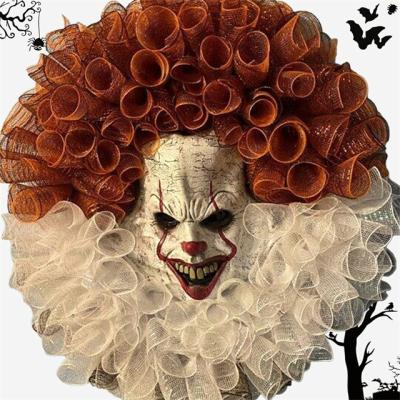 China Plastic Outdoor Garland of Autumn Festivals Crafts Gifts Household Front Door Horror Halloween Yard Clowns for sale