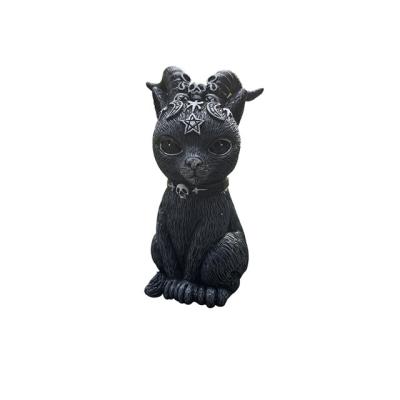 China Folk Art Gift Exquisite Resin Home Decoration Resin Magic Open Animal Sculpture Cat Figurine Hand Painted for sale