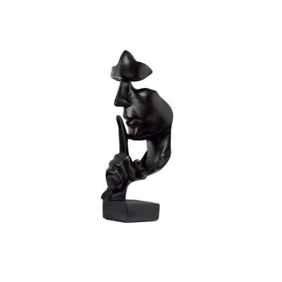 China Folk Holiday Party Decor Art Black Table Office Home Indoor Crafts Silence Statue Thinker Sculpture for sale