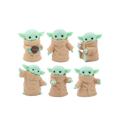 China PVC Baby Yoda Statue Toy Creative Tabletop Action Figures Collectible Model Toy Movie Fans Gift Creative Cartoon for sale