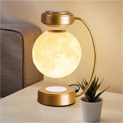 China Creative Magnetic Levitation Moonlight Bedroom Moon Bed Cabinet Moon Levitation Light LED Magnetic Levitation Night Light for sale