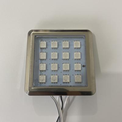 China Modern Mini LED Cabinet Light Square RGB Cabinet Light 16 Pcs Adjustable Lamp Beads Under Cabinet LED Glass Light for sale