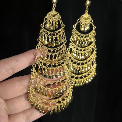 China Wholesale CLASSIC Crystal Rhinestone Big Circle Shiny Diamond Tassel Circle Fashion Earrings Dangle Jewelry for sale