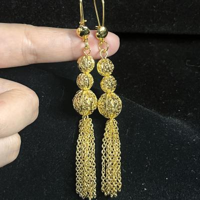 China 2022 CLASSIC Fashion Gold African Jewelry Chain Drop Earring Long Tassel Fashion Dangle Earrings For Women for sale