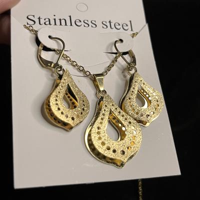 China FASHIONABLE Wholesale Custom Necklace Earring Sets Stainless Steel 18k Gold / Silver Plated Kids Jewelry Set for sale