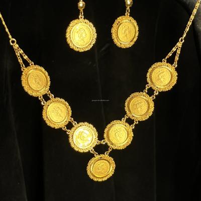 China TRENDY 2021 Fashion Women Jewelry Sets Necklace Set For Wedding Bracelets In Dubai Gold Jewelry Sets for sale