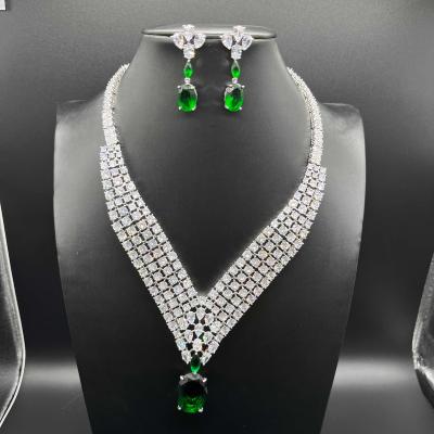 China Luxury 2 Piece Earring FASHION Bridal Necklace Set Jewelry Set For Women for sale