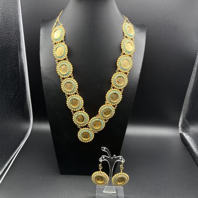 China TRENDY Fashion High Quality Jewelry Sets Coin Jewelry Necklace Brazilian Jewelry Set 18k Gold Plated for sale