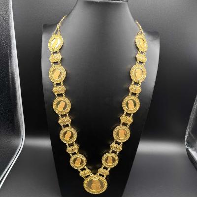 China FASHIONABLE Luxury George V 18K Gold Plated Horse Sword Coin Jewelry Set Women Wedding Party Gifts for sale