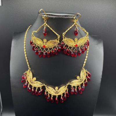 China New Design FASHIONABLE African Crystal Jewelry Set For Girl Jewelry Arabic Gold Cubic Zirconia Jewelry Sets Women for sale