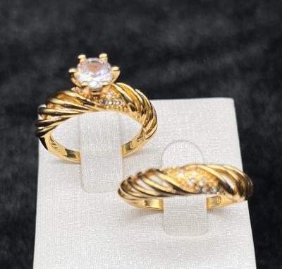 China Wholesale Custom CLASSIC Ring Jewelry For Wedding Adjustable 18K Gold Plated Copper Ring Wedding Ring Jewelry for sale