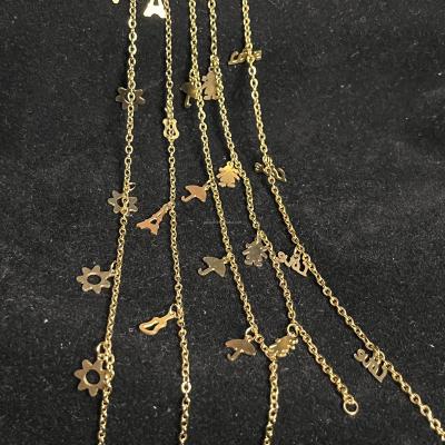 China Cute/sexy 18k gold stainless steel anklet chain with star and moon pendant for girl and women stainless steel bracelet anklet chain for sale