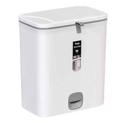 China Wholesale High Quality Kitchen Trash Can White--7l With Lid+5l Bucket Inner House Wall Mounted Plastic Trash Can With Lid for sale