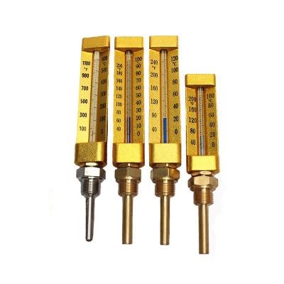 China Brass Industrial Glass V Type Thermometer Case Metal Marine Thermometer for sale