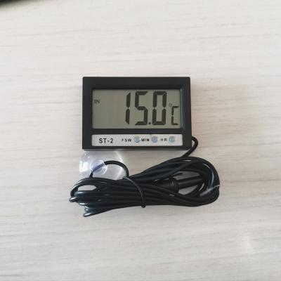 China Home Indoor Dual Temperature Gauge Digital Thermometer With Clock Display for sale