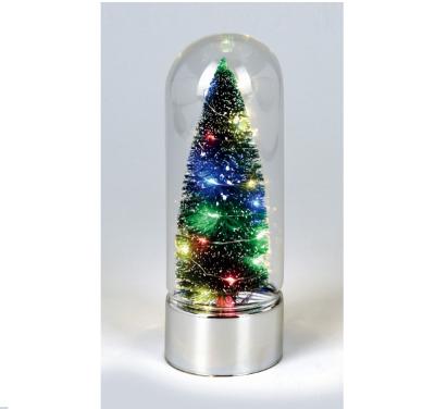 China Fashionable Glass Led Cylinder Decoration Home Christmas Light Colorful Lamp With Big Size Dome Light Imperial With Tree for sale