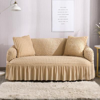 China New Design Modern Elastic Sofa Cover Fabric Skirt Curly Edge for sale