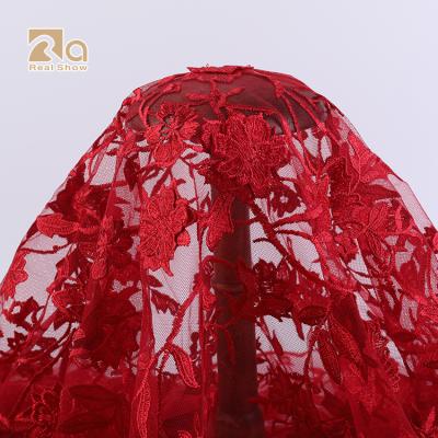 China Breathable professional factory lace up handmade 3d flower embroidery fabric with cheap price for sale