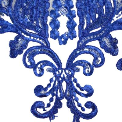 China Elastic Material New Design African Embroidery Beads Sequins Applique Abstruct Lace Painting Fabric for sale