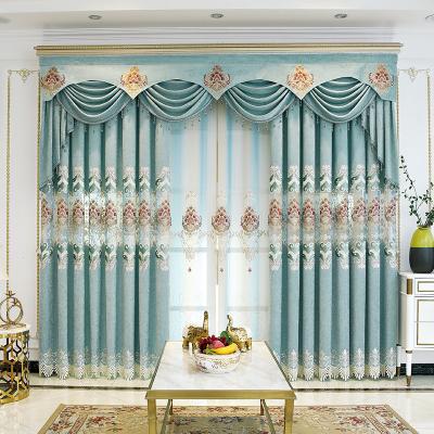 China European luxury blackout style curtain design and cheap price pure embroidery fabric for sale