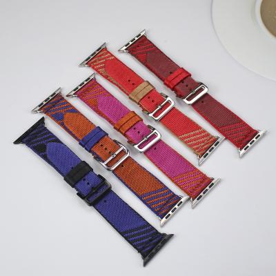 China IVANHOE Fabric Jumping Single Tour Strap For Apple Watch Band 45mm 41mm Braided Nylon For Apple Watch 44mm 40mm 4 5 6 Se 7 Strap for sale