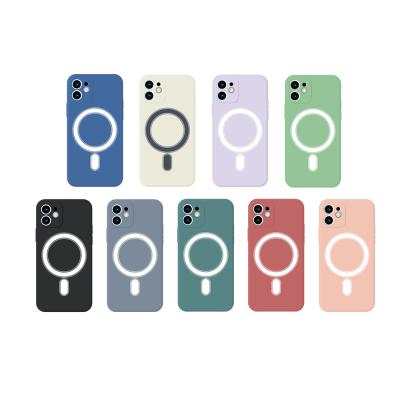 China IVANHOE Four Corner Shockproof Case For iPhone 12 Pro Max Case Magsafe Wireless Charger Full Protection Silicone Liquid Case For iPhone 12 mini for sale