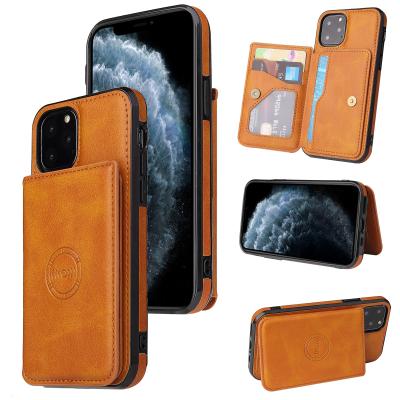 China IPhone 11 Pro Leather Max Case Flip Book Cover For Wallet Flip Case Wallet Card Slot IVANHOE 6 6S 7 8 Plus Phone Shell Bag With Card Slots for sale