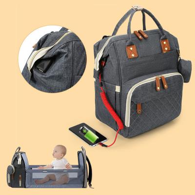 China With USB Fashion Bag Baby Diaper Bag Neoprene Diaper Bag Mami Diaper Backpack Maternity Bag for sale