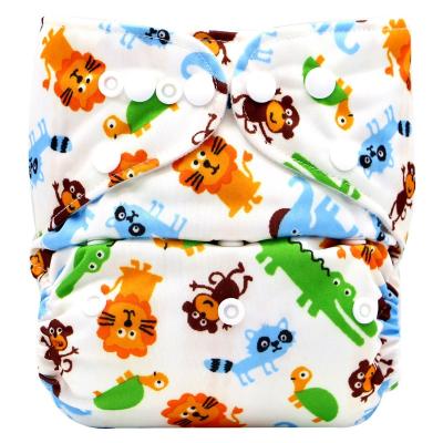 China Printed Adjustable Waterproof Baby Diaper Cover Cloth Diaper Cover Durable Comfortable Reusable Baby Diapers for sale