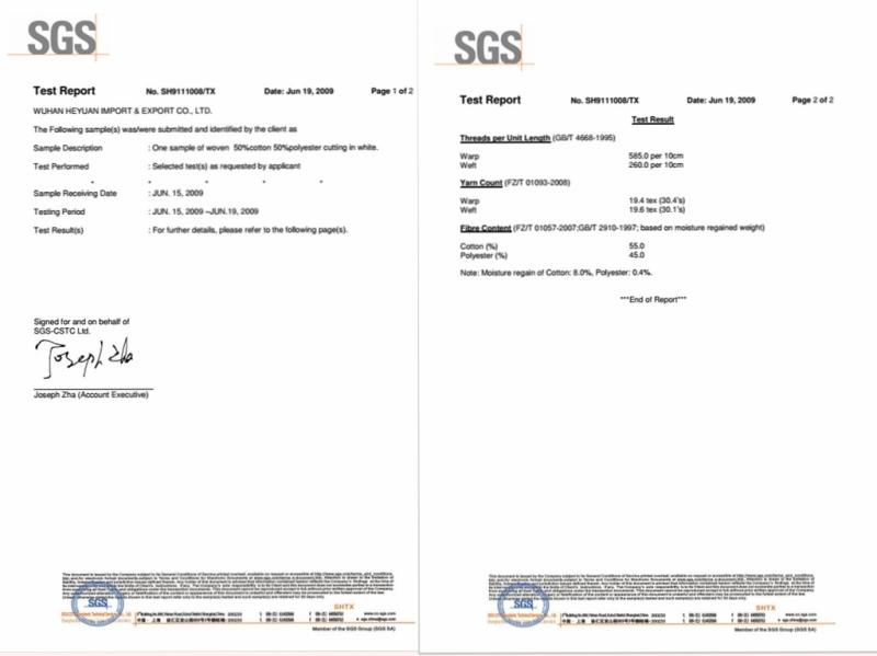 SGS - JINGZHOU HONGWANLE GARMENTS CO., LTD,