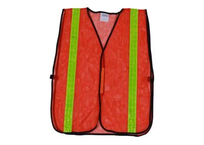 China Security High Visibility Vest With Zipper , Orange / Yellow Flame Retardant Hi Vis Vest  for sale