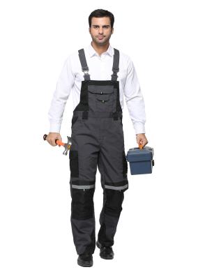 China Comfortable Winter Bib Pants , Tear Resistant Bib And Brace Overalls With Reflective Tape for sale