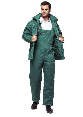 China Babero de la tela cruzada y pantalones del Workwear/de la prenda impermeable del apoyo con los apoyos con la capilla del acolchado en venta