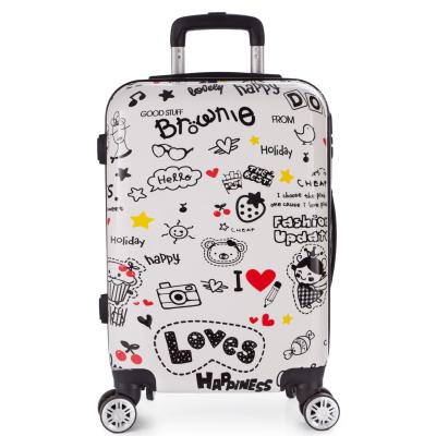 China 2018 Hot Selling Fashionable/Unisex/Moderm 2018 Polycarbonate ABS Zipper 24 Inch Cute Suitcases For Girls for sale