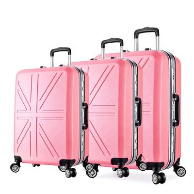 China Unisex/Fashionable/Moderm PC Trolley Suitcases Pink Plastic Luggage 3 Pcs Set Travel Suit Cases Luggage Sets Baggage for sale