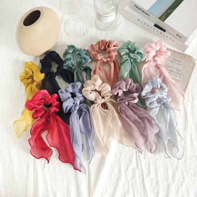 China New Pure Color Sports Bow Buckle Organza Ribbon Hair Accessories for sale