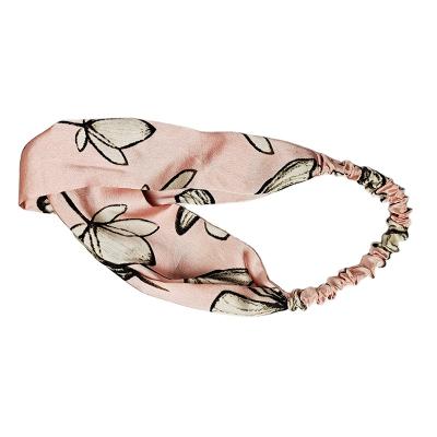 China New Cool Print Women Leisure Grils Small Headwear Face Wash Elastic Hair Band Yoga Cross Hair Band Diary for sale