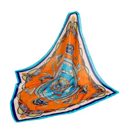 China 2021 comfortable European and American fashion new 90*90cm generous scarf women's shawl elegant silk scarf decorative scarf for sale