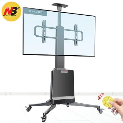 China Modern North Bayou Height Adjustable Electric Motorized Mobile LCD TV Floor Mount TV Cart Trolley Cart TV Stand Mount Furniture NB TW85 55-85