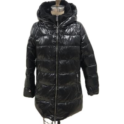 China Shiny Leather Faux Fur Collar Boho Windproof Parka Women Jackets for sale